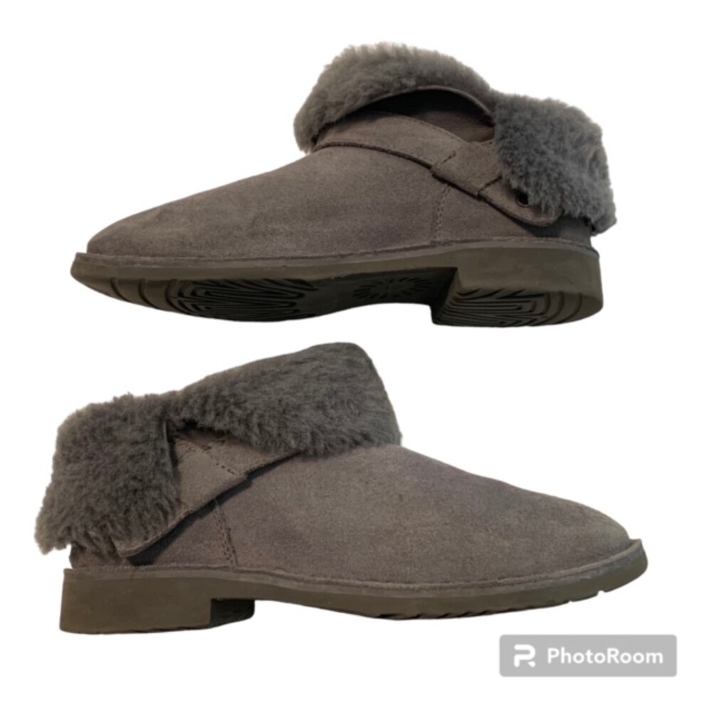 UGG Zariyah Women’s Gray Suede Shearling Ankle Boots Size 9 Style 1126673
